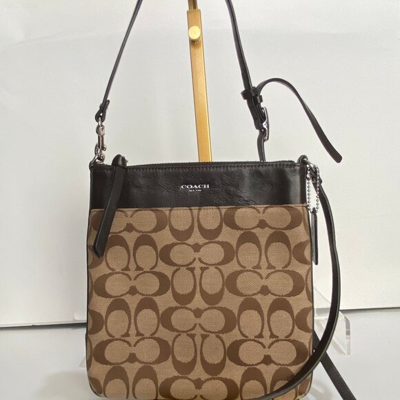 Coach Brown Small Crossbody Jacquard Monogram Logo Purse with Hangtag - Picture 1 of 11